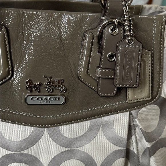 Coach Ashley satchel shoulder bag
Monogram canvas light gray / dark gray EUC - Picture 4 of 17